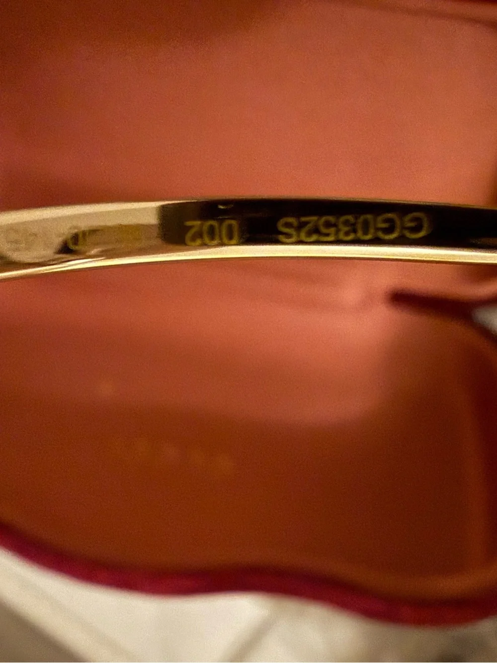 NWT Gucci GG0352S 002 Gold Rimless Oversized Brown Gradient Sunglasses